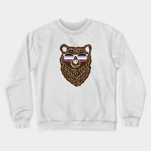 LGBTQ Bear Cool Sunglasses Progressive Asexual Flag Crewneck Sweatshirt by Sonyi